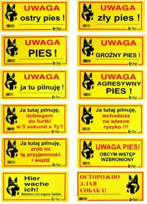 Dingo Tabliczka ostrzegawcza metalowa - język niemiecki 1