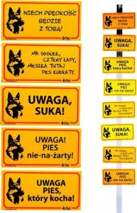 Dingo Tabliczka ostrzegawcza PCV - "Uwaga suka!" 1