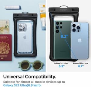 Spigen SPIGEN A610 UNIVERSAL WATERPROOF FLOAT CASE 2-PACK BLACK 4