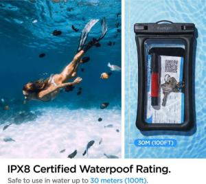 Spigen SPIGEN A610 UNIVERSAL WATERPROOF FLOAT CASE 2-PACK BLACK 6