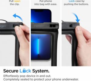 Spigen SPIGEN A610 UNIVERSAL WATERPROOF FLOAT CASE 2-PACK BLACK 9