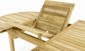 Divero Stół ogrodowy wykonany z drewna tekowego DIVERO - 120/170 cm 3