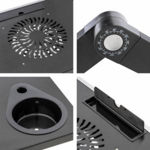 Podstawka chłodząca Divero Stolik na laptopa z wentylatorem USB - srebrny czarny 4