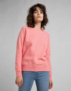 Lee DAMSKA BLUZA MATERIAŁOWA LEE PLAIN CREW NECK SWS CHERRY BLOSSOM L53RTXQJ S 1