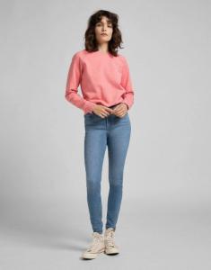 Lee DAMSKA BLUZA MATERIAŁOWA LEE PLAIN CREW NECK SWS CHERRY BLOSSOM L53RTXQJ L 4