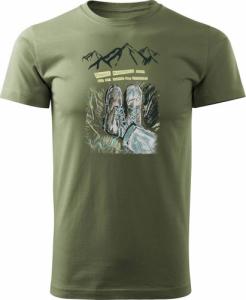 Topslang Koszulka outdoor w góry dla turysty namiot Tatry z butami męska khaki REGULAR r. XL 1