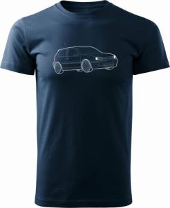 Topslang Koszulka VW Golf 4 z samochodem Golf 4 męska granatowa REGULAR L 1
