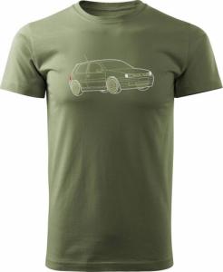 Topslang Koszulka VW Golf 4 z samochodem Golf 4 męska khaki REGULAR S 1