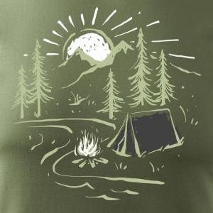 Topslang Koszulka z górami w góry biwak namiot tatry outdoor trekkingowa męska khaki REGULAR XXL 2