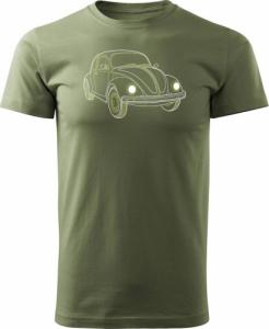 Topslang Koszulka VW Beatle garbus z samochodem garbusem męska khaki REGULAR M 1