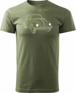 Topslang Koszulka VW Beatle garbus z samochodem garbusem męska khaki REGULAR XXL 1