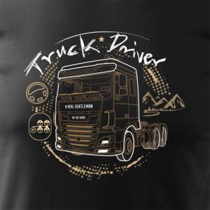 Topslang Koszulka z ciężarówką DAF prezent dla kierowcy Tira męska czarna REGULAR r. XL 2