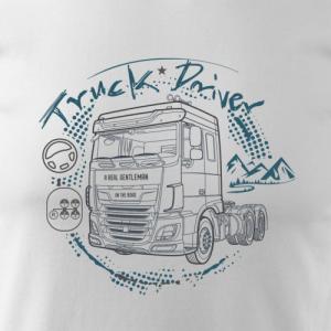Topslang Koszulka z ciężarówką DAF prezent dla kierowcy Tira męska biała REGULAR r. S 2