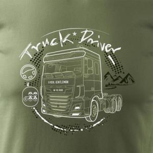 Topslang Koszulka z ciężarówką DAF prezent dla kierowcy Tira męska khaki REGULAR r. XXL 2
