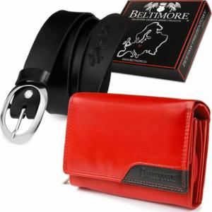Skórzany portfel rękawiczki damskie zestaw prezent A05black K27black NoSize 1