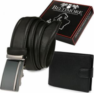 Beltimore Zestaw męski skórzany premium Beltimore portfel pasek T92 : Kolory - czarny, Rozmiar pasków - r.90-105 cm NoSize 1