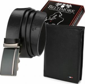 Beltimore Zestaw męski skórzany premium Beltimore portfel pasek T99 : Kolory - czarny, Rozmiar pasków - r.90-105 cm NoSize 1