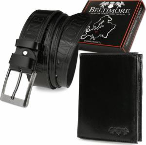 Beltimore Zestaw męski skórzany premium Beltimore portfel pasek U01 : Kolory - czarny, Rozmiar pasków - r.95-110 cm NoSize 1
