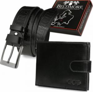 Beltimore Zestaw męski skórzany premium Beltimore portfel pasek U28 : Kolory - czarny, Rozmiar pasków - r.95-110 cm NoSize 1