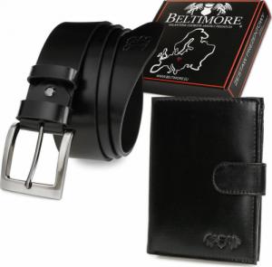 Beltimore Zestaw męski skórzany premium Beltimore portfel pasek klasyczny U31 : Kolory - czarny, Rozmiar pasków - r.95-110 cm NoSize 1
