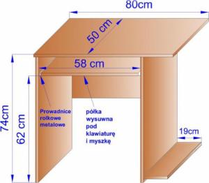 Biurko Bestseller Bolek B017 Białe 80 cm x 50 cm 3