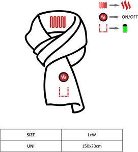 Glovii Ogrzewany szalik, Uniwersalny, biały (GA1W) 6