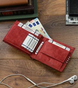 Portfel męski ze skóry naturalnej zdobiony poprzecznymi paseczkami NoSize 6