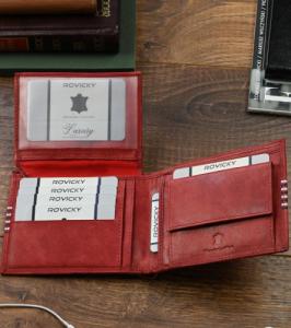 Portfel męski ze skóry naturalnej zdobiony poprzecznymi paseczkami NoSize 7