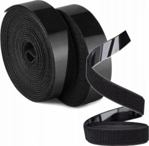 Wobell Rzepowa taśma samoprzylepna w rolce 25mm czarna 4,57m 4