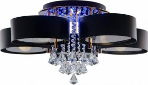 Lampa sufitowa Mdeco Glamour LAMPA sufitowa ELMDRS8006/5 TR BL MDECO 5-punktowa OPRAWA z pilotem kryształki złote czarne 1