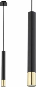 Lampa wisząca Sigma Wisząca lampa Sopel Grand 33393 okrągły zwis tuba czarna złota 5