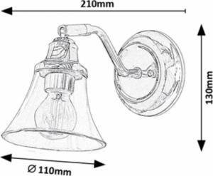 Kinkiet Rabalux Szklana lampa ścienna Antoine industrial kinkiet do łazienki chrom 6