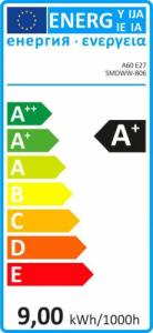 Polux Żarówka 301024 Polux LED 9W 3000K E27 A56 łezka 810lm 230V biała ciepła 4