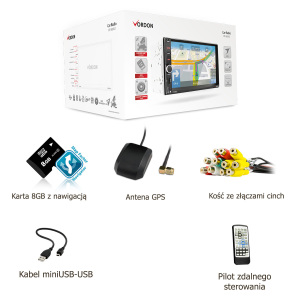 Radio samochodowe Vordon HT-869V2 z kamerą cofania Vordon 4SMDPL 4