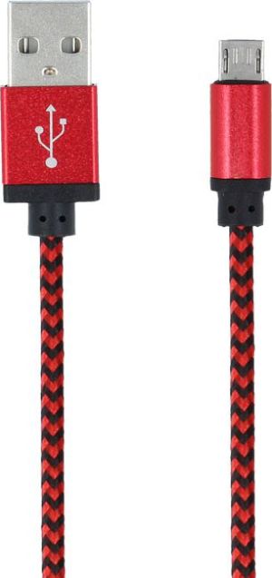Kabel USB Forever KAB. micro USB pleciony czerwony - T_0014600 1