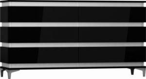 AMD Meble Komoda Zebra duża, nowoczesna połysk czarna biała 1