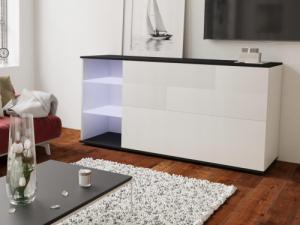 AMD Meble Komoda MAJA LED XL nowoczesna, czarna 7