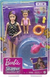 Lalka Barbie Mattel Barbie Skipper Opiekunka basen zestaw + lalki GRP39 MATTEL 1