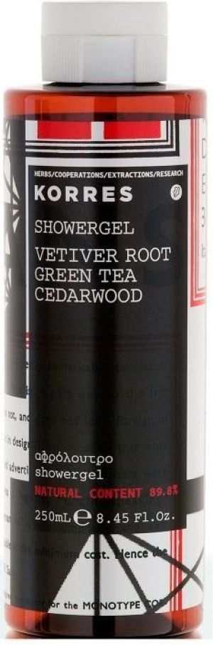 Korres Vetiver Root Green Tea Cedarwood Showergel żel pod prysznic dla mężczyzn o zapachu wetiweru, zielonej herbaty i drzewa sandałowego 250ml 1