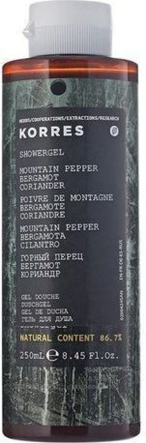Korres Mountain Pepper Showergel żel pod prysznic dla mężczyzn o zapachu bergamotki 250ml 1