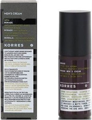 Korres Men's Cream Borage Anti-Shine Moisturiser SPF6 nawilżający krem matujący z olejkiem z ogórecznika 50ml 1