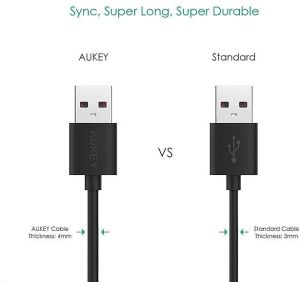 Kabel USB Aukey Wtyczka prosta USB-A - microUSB 2 m Czarny (CB-D9) 3
