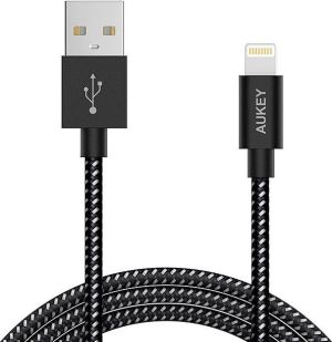 Kabel USB Aukey Lightning 1.2m Czarno-biały (CB-D16) 1