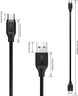 Kabel USB Aukey Zestaw 3 kabli USB-C 1m (CB-CMD3) 7