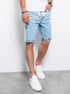 Ombre Krótkie spodenki męskie jeansowe - jasny jeans W363 L 1