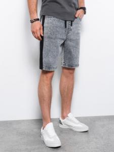 Ombre Krótkie spodenki męskie jeansowe - szare W363 XL 1