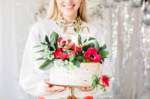 PartyDeco Topper na tort "50", złoty, 20.5cm one size 2