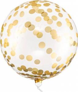 PartyDeco Balon Kula w kropki, 40cm, złoty one size 1