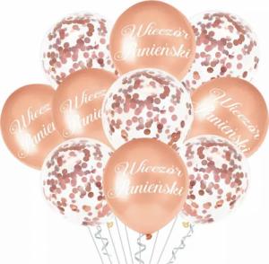 PartyPal Balony na Wieczór Panieński rose gold z konfetti 10szt one size 1