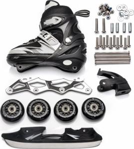 Rolki Meteor 4w1 Seasons z wymienną płozą regulowane czarne r. 38-41 3